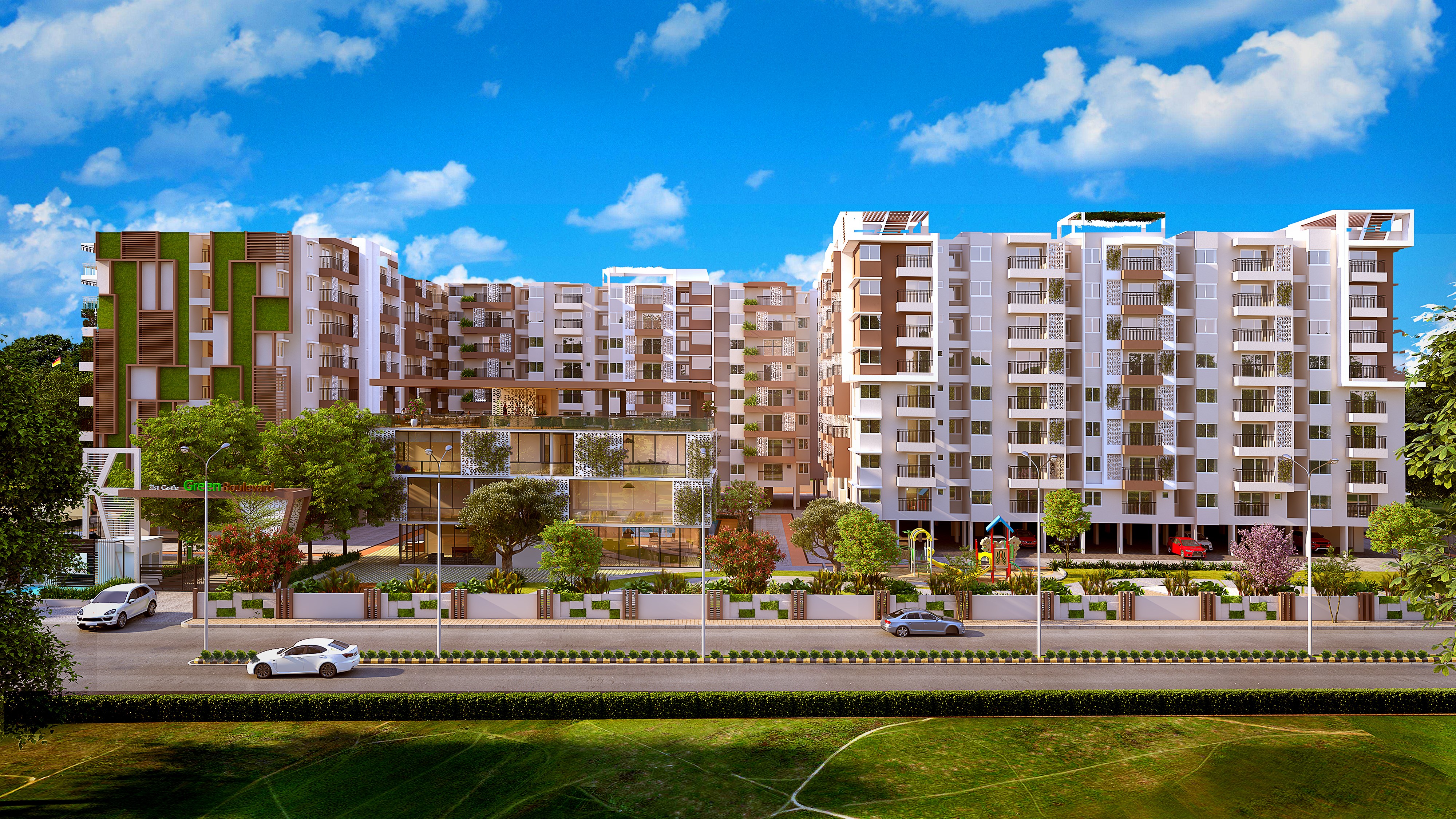 Green Boulevard building elevation - Modern architecture Sarjapur