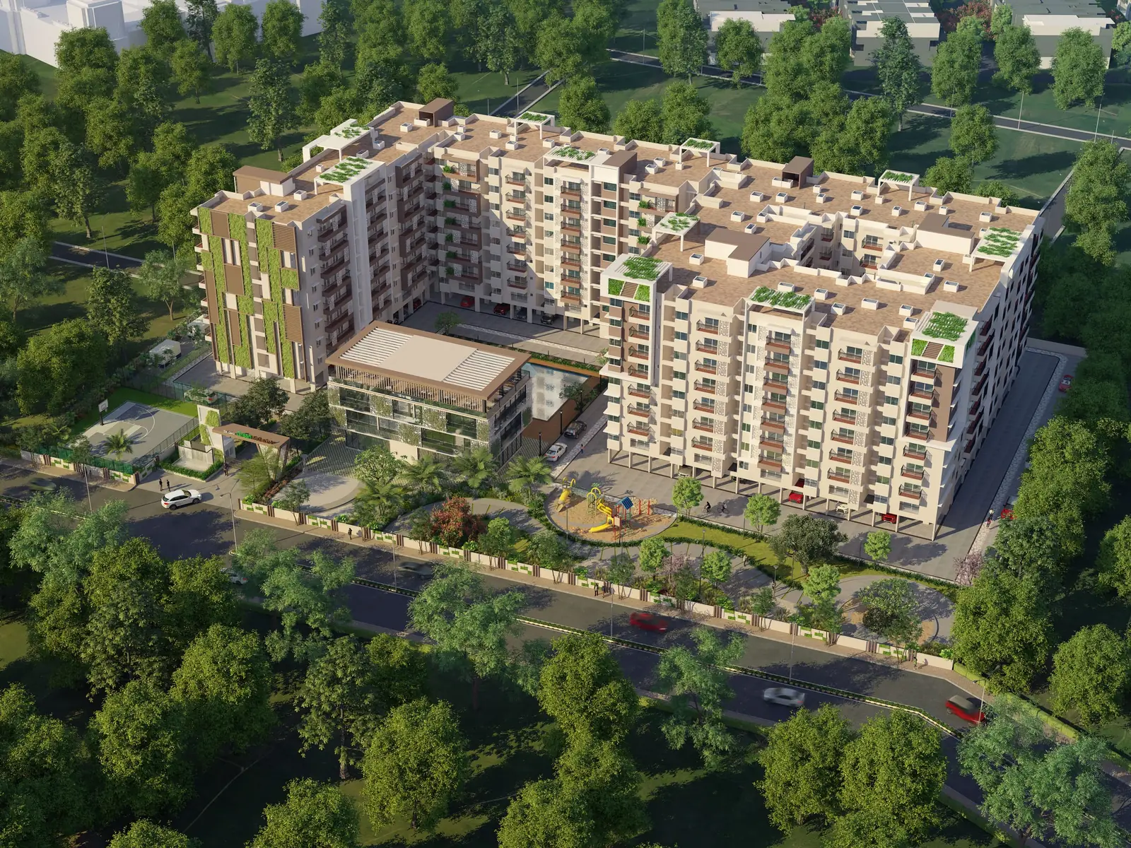 Green Boulevard Apartments - Aerial view of 21st Castle residential project in Bangalore